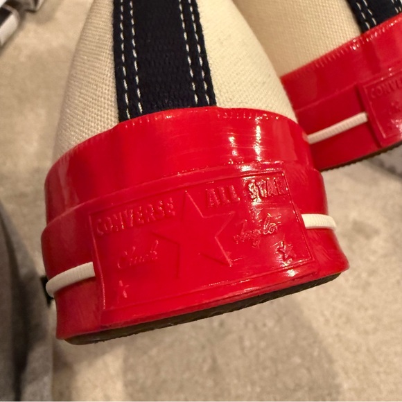 Comme des Garçons PLAY High-Top Sneakers - Cream & Red - Picture 5 of 15